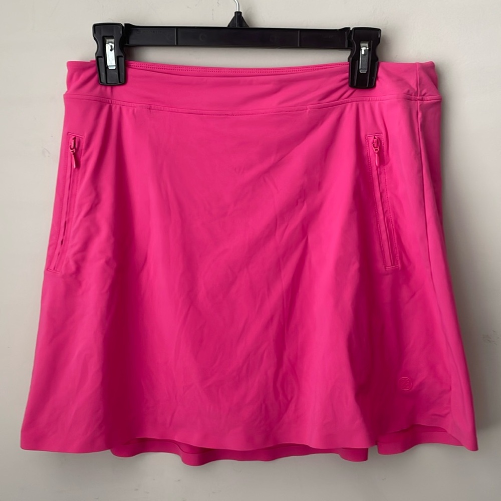 G/Fore Silky Tech A-Line Skort Size Medium Day Glo Pink Womens Golf Athleisure